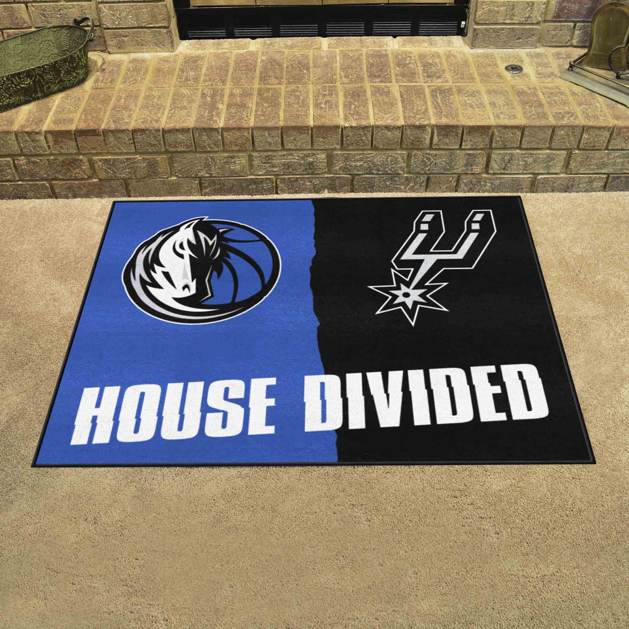 NBA House Divided - Mavericks / Spurs House Divided Rug - 34 in. x 42.5 in. - NBA House Divided - Mavericks / Spurs