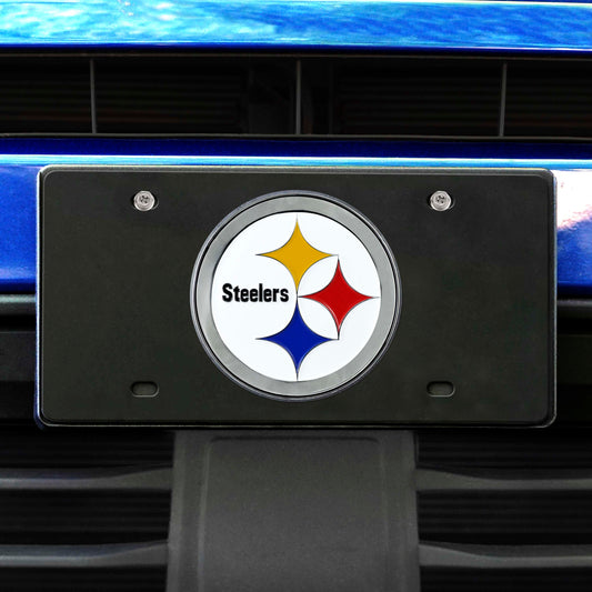Pittsburgh Steelers 3D Black License Plate - Pittsburgh Steelers