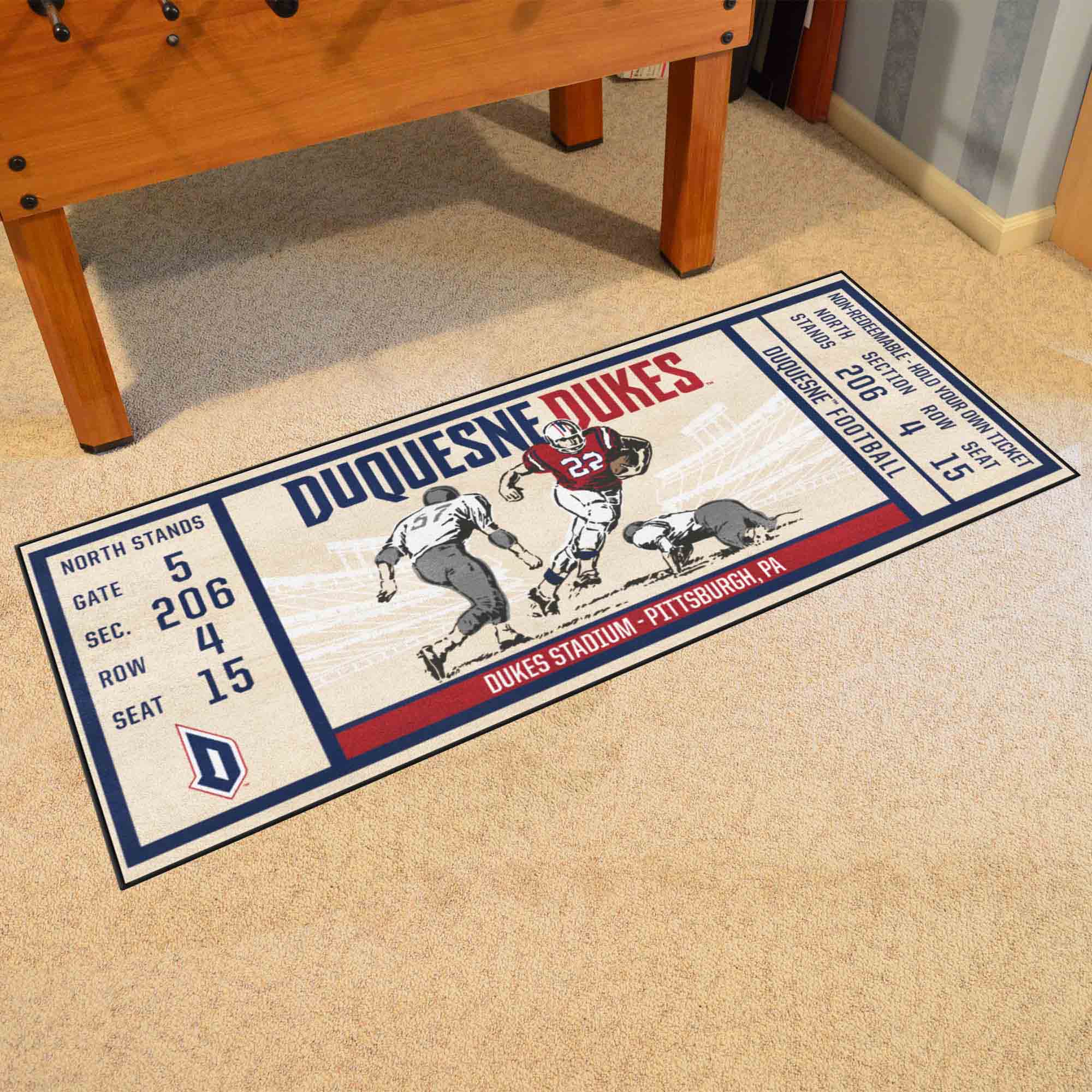 Duquesne Duke Ticket Runner Rug - 30in. x 72in. - Duquesne