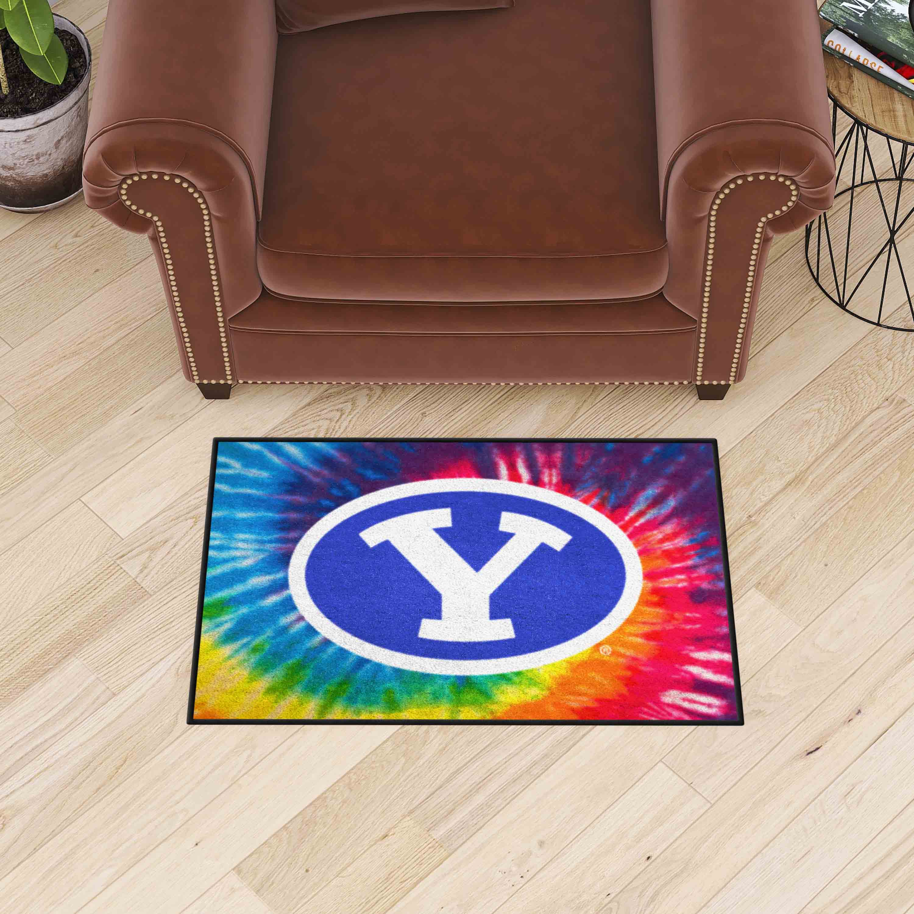 BYU Cougars Tie Dye Starter Mat Accent Rug - 19in. x 30in. - BYU