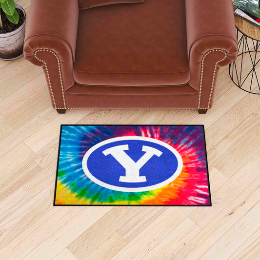 BYU Cougars Tie Dye Starter Mat Accent Rug - 19in. x 30in. - BYU