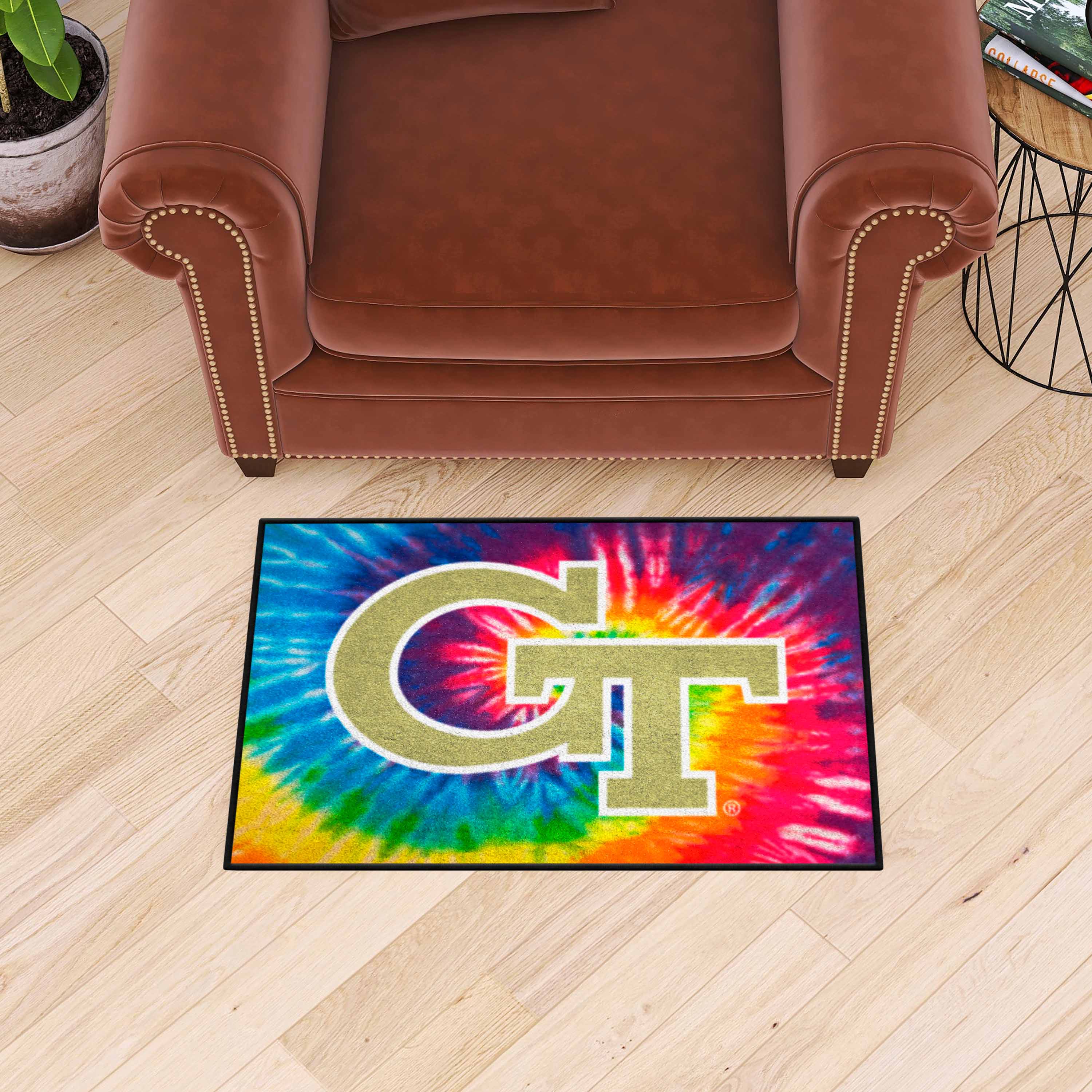 Georgia Tech Yellow Jackets Tie Dye Starter Mat Accent Rug - 19in. x 30in. - Georgia Tech