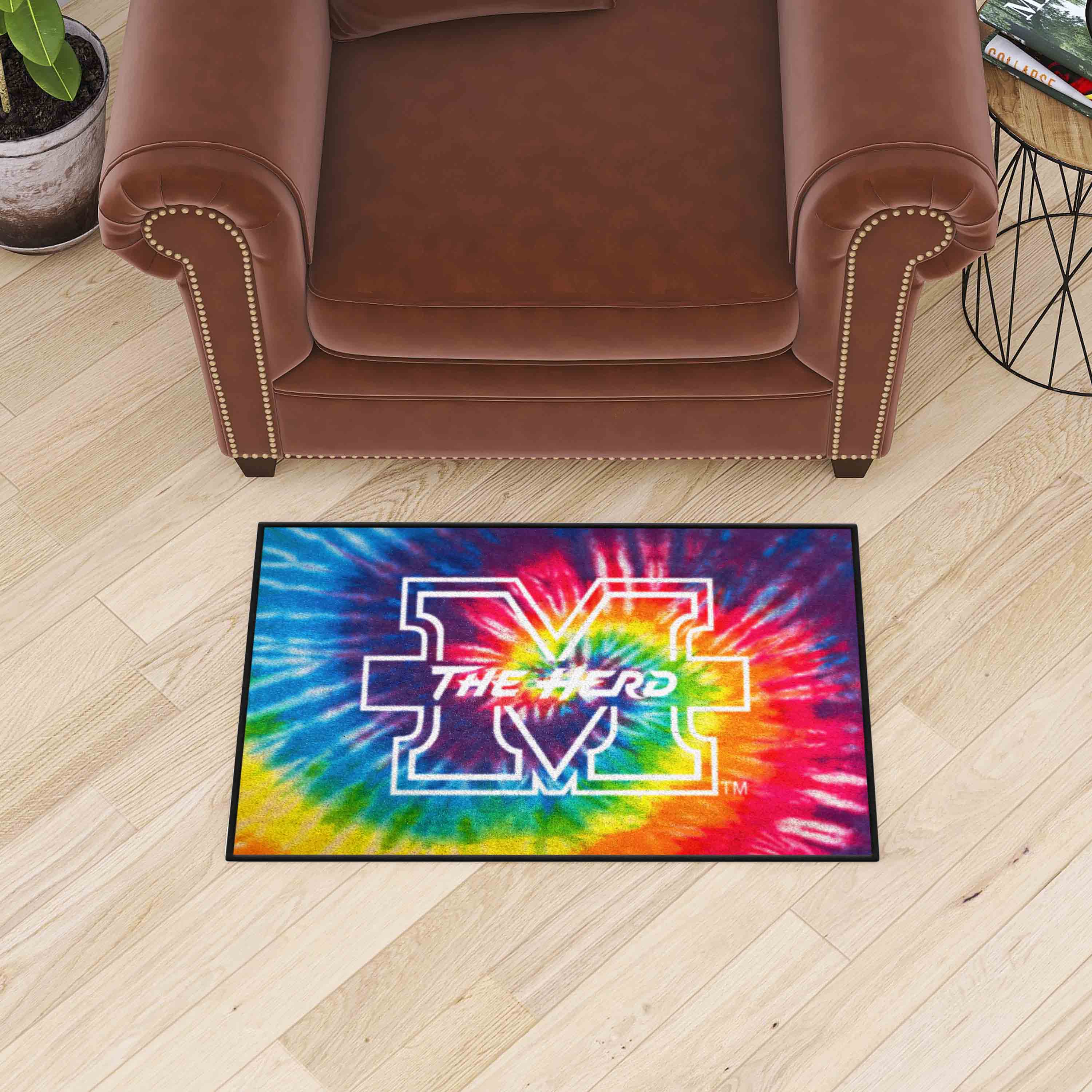 Marshall Thundering Herd Tie Dye Starter Mat Accent Rug - 19in. x 30in. - Marshall