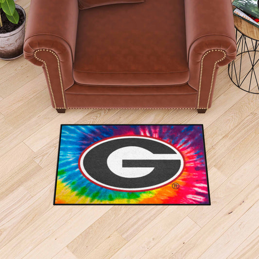 Georgia Bulldogs Tie Dye Starter Mat Accent Rug - 19in. x 30in. - Georgia