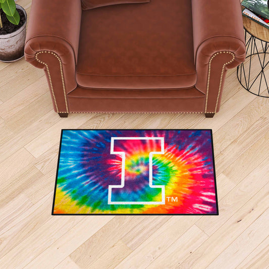 Illinois Illini Tie Dye Starter Mat Accent Rug - 19in. x 30in. - Illinois