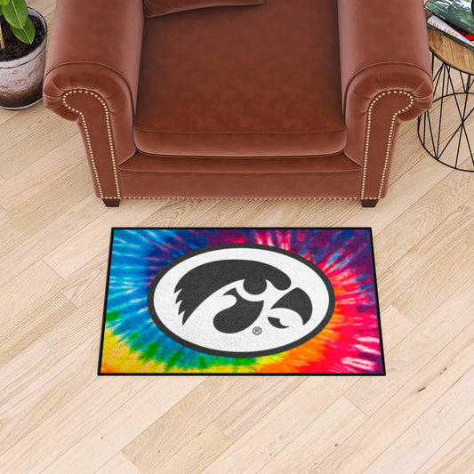 Iowa Hawkeyes Tie Dye Starter Mat Accent Rug - 19in. x 30in. - Iowa
