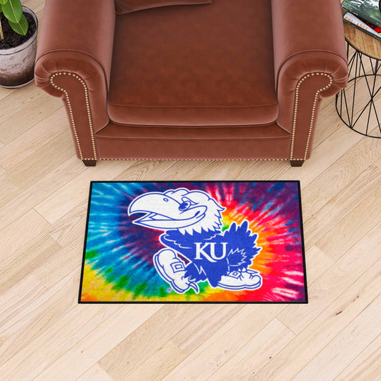 Kansas Jayhawks Tie Dye Starter Mat Accent Rug - 19in. x 30in. - Kansas