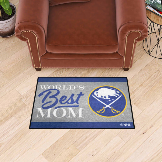 Buffalo Sabres World's Best Mom Starter Mat Accent Rug - 19in. x 30in. - Buffalo Sabres