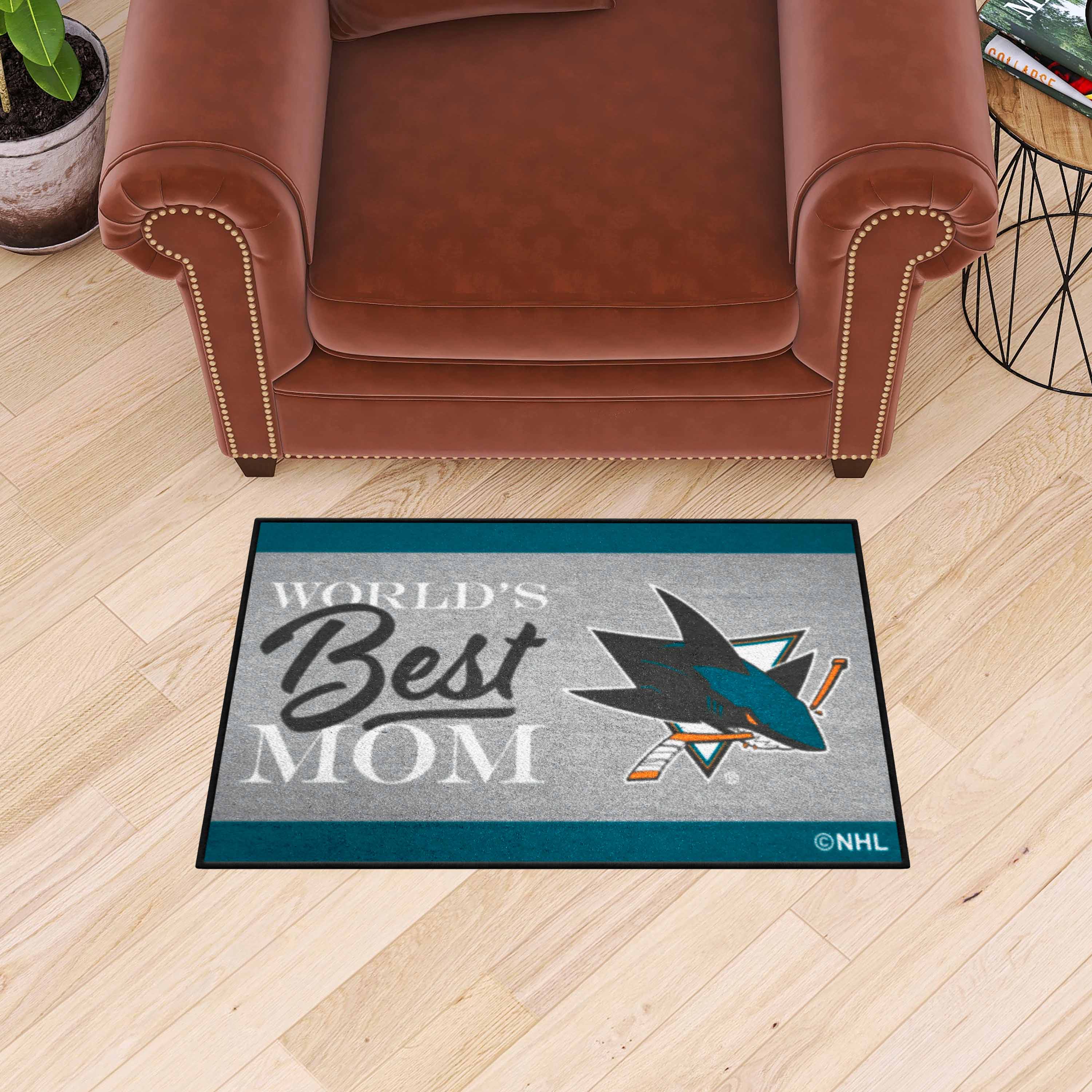 San Jose Sharks World's Best Mom Starter Mat Accent Rug - 19in. x 30in. - San Jose Sharks