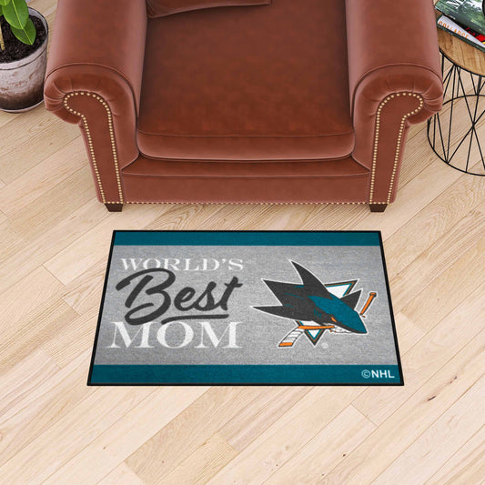 San Jose Sharks World's Best Mom Starter Mat Accent Rug - 19in. x 30in. - San Jose Sharks
