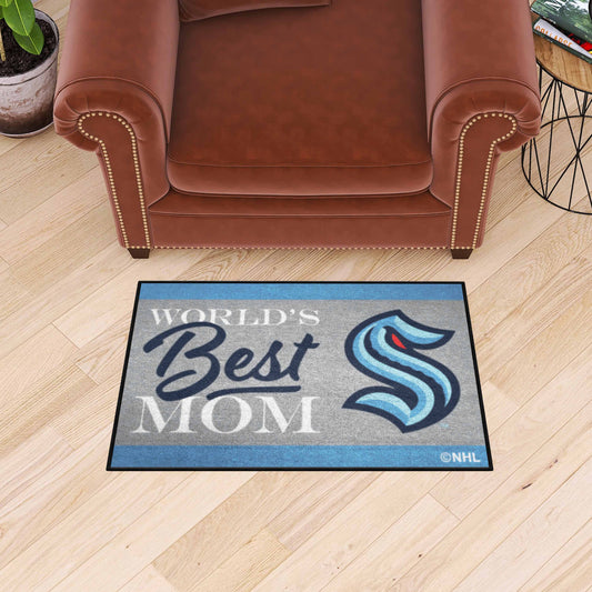 Seattle Kraken World's Best Mom Starter Mat Accent Rug - 19in. x 30in. - Seattle Kraken
