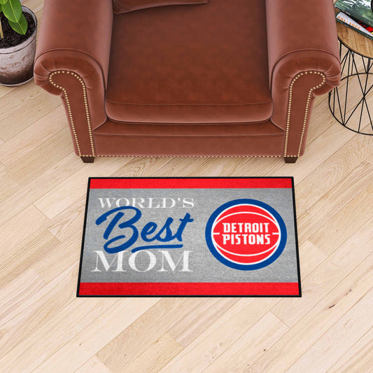 Detroit Pistons World's Best Mom Starter Mat Accent Rug - 19in. x 30in. - Detroit Pistons