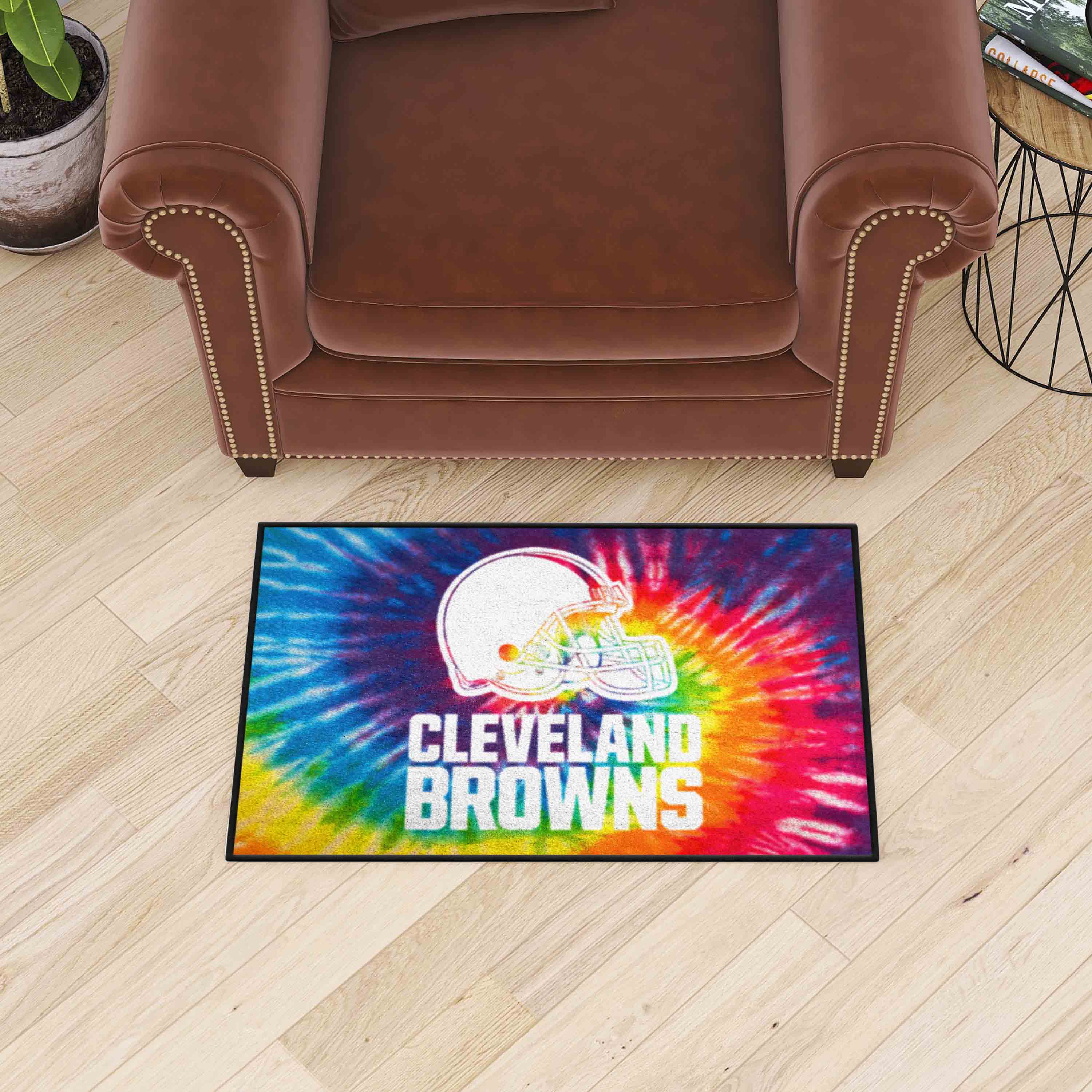Cleveland Browns Tie Dye Starter Mat Accent Rug - 19in. x 30in. - Cleveland Browns