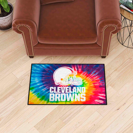 Cleveland Browns Tie Dye Starter Mat Accent Rug - 19in. x 30in. - Cleveland Browns