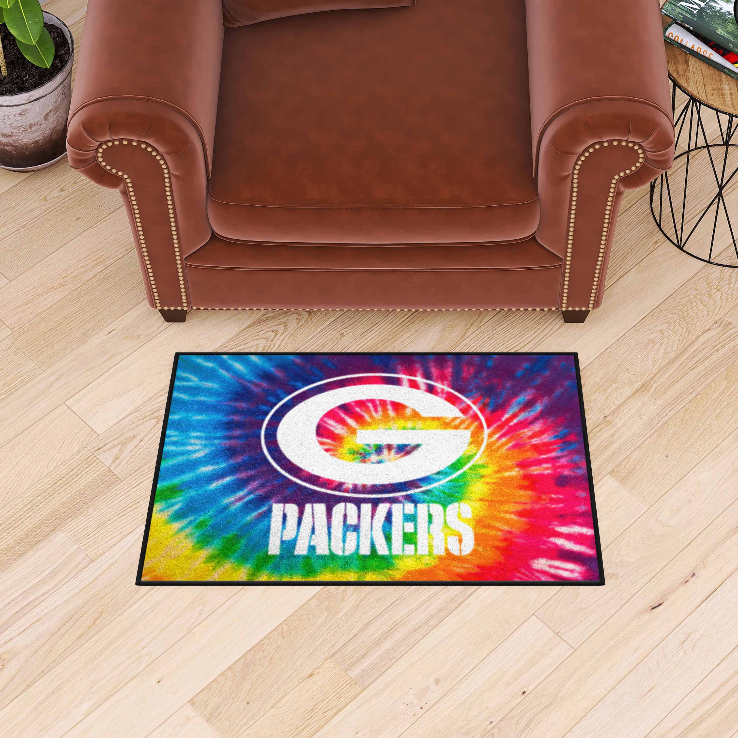 Green Bay Packers Tie Dye Starter Mat Accent Rug - 19in. x 30in. - Green Bay Packers