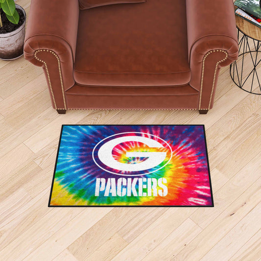 Green Bay Packers Tie Dye Starter Mat Accent Rug - 19in. x 30in. - Green Bay Packers