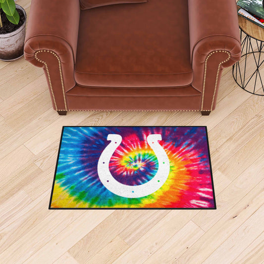 Indianapolis Colts Tie Dye Starter Mat Accent Rug - 19in. x 30in. - Indianapolis Colts