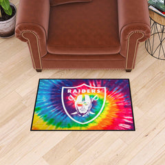 Las Vegas Raiders Tie Dye Starter Mat Accent Rug - 19in. x 30in. - Las Vegas Raiders