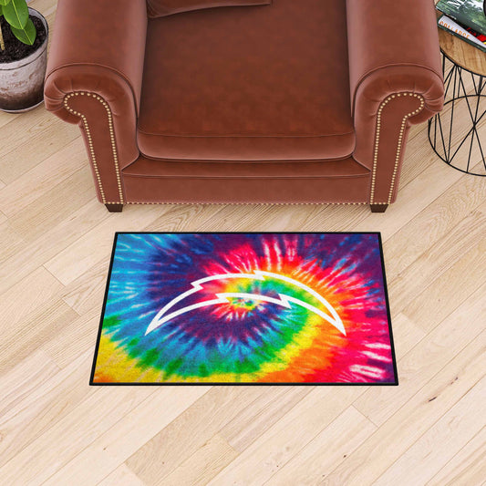 Los Angeles Chargers Tie Dye Starter Mat Accent Rug - 19in. x 30in. - Los Angeles Chargers