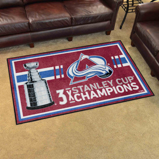 Colorado Avalanche Dynasty 4ft. x 6ft. Plush Area Rug - Colorado Avalanche