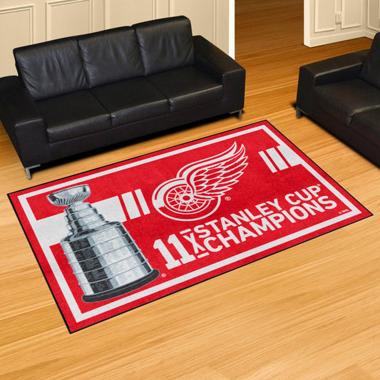 Detroit Red Wings Dynasty 5ft. x 8ft. Plush Area Rug - Detroit Red Wings