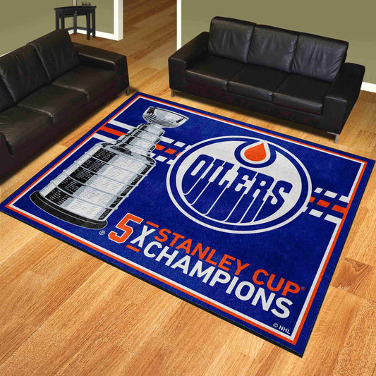 Edmonton Oilers Dynasty 8ft. x 10ft. Plush Area Rug - Edmonton Oilers
