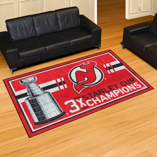 New Jersey Devils Dynasty 5ft. x 8ft. Plush Area Rug - New Jersey Devils