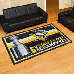 Pittsburgh Penguins Dynasty 5ft. x 8ft. Plush Area Rug - Pittsburgh Penguins