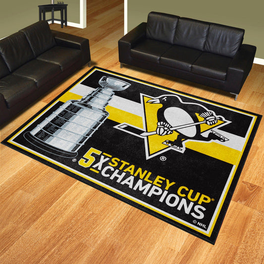 Pittsburgh Penguins Dynasty 8ft. x 10ft. Plush Area Rug - Pittsburgh Penguins