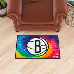 Brooklyn Nets Tie Dye Starter Mat Accent Rug - 19in. x 30in. - Brooklyn Nets
