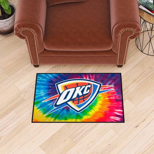 Oklahoma City Thunder Tie Dye Starter Mat Accent Rug - 19in. x 30in. - Oklahoma City Thunder