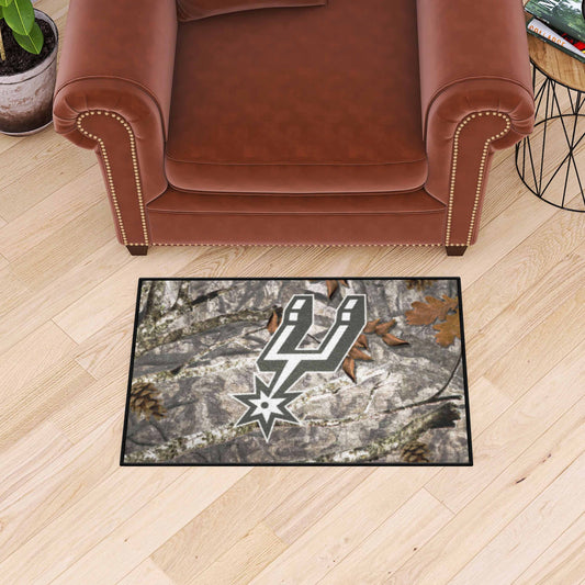 San Antonio Spurs Camo Starter Mat Accent Rug - 19in. x 30in. - San Antonio Spurs
