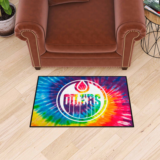 Edmonton Oilers Tie Dye Starter Mat Accent Rug - 19in. x 30in. - Edmonton Oilers