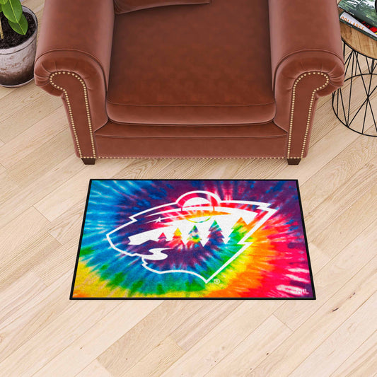 Minnesota Wild Tie Dye Starter Mat Accent Rug - 19in. x 30in.