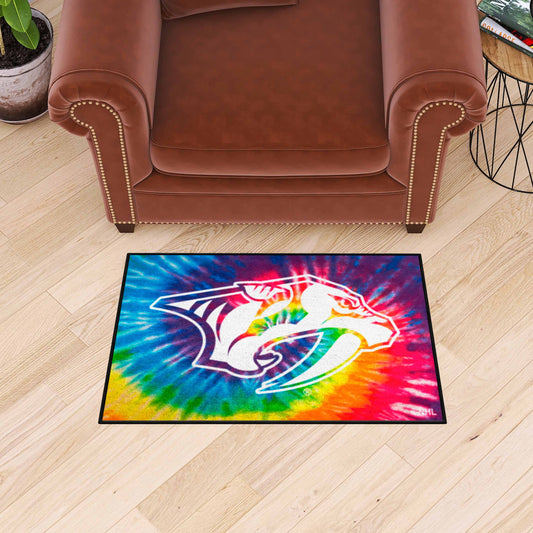 Nashville Predators Tie Dye Starter Mat Accent Rug - 19in. x 30in. - Nashville Predators