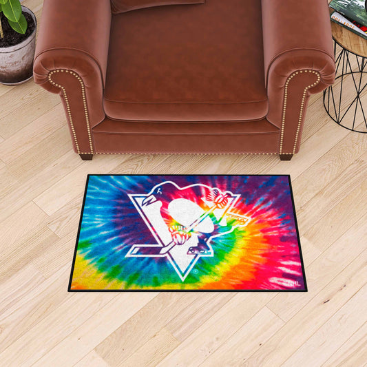 Pittsburgh Penguins Tie Dye Starter Mat Accent Rug - 19in. x 30in. - Pittsburgh Penguins