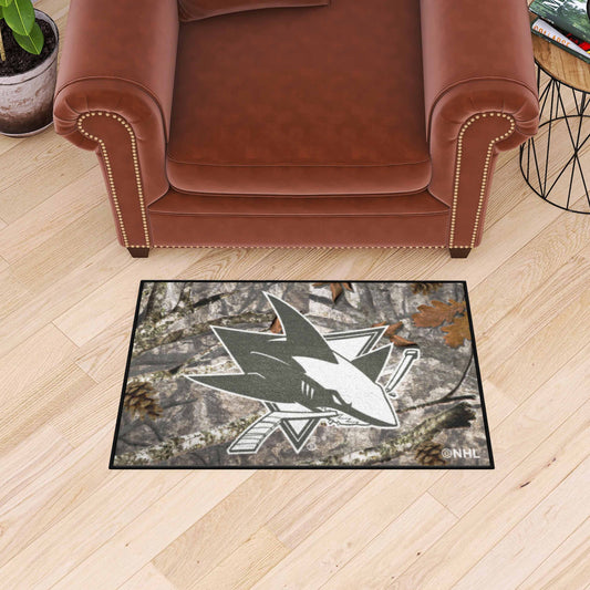 San Jose Sharks Camo Starter Mat Accent Rug - 19in. x 30in. - San Jose Sharks