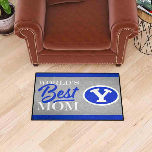 BYU Cougars World's Best Mom Starter Mat Accent Rug - 19in. x 30in. - BYU