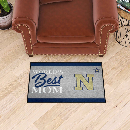 Naval Academy Midshipmen World's Best Mom Starter Mat Accent Rug - 19in. x 30in. - Naval Academy