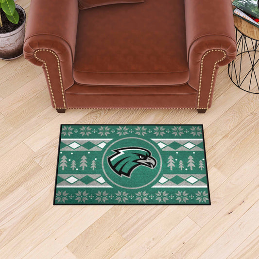 Northeastern State Riverhawks Holiday Sweater Starter Mat Accent Rug - 19in. x 30in. - Northeastern State