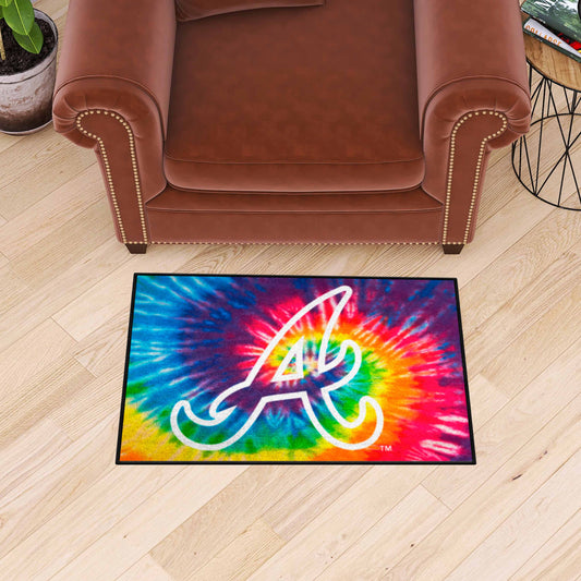 Atlanta Braves Tie Dye Starter Mat Accent Rug - 19in. x 30in. - Atlanta Braves