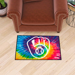 Milwaukee Brewers Tie Dye Starter Mat Accent Rug - 19in. x 30in.