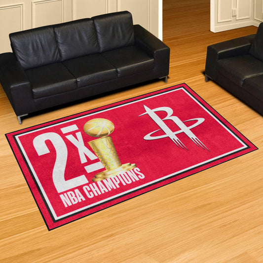 Houston Rockets Dynasty 5ft. x 8ft. Plush Area Rug - Houston Rockets