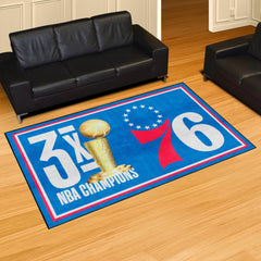 Philadelphia 76ers Dynasty 5ft. x 8ft. Plush Area Rug - Philadelphia 76ers