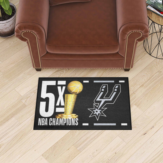San Antonio Spurs Dynasty Starter Mat Accent Rug - 19in. x 30in. - San Antonio Spurs