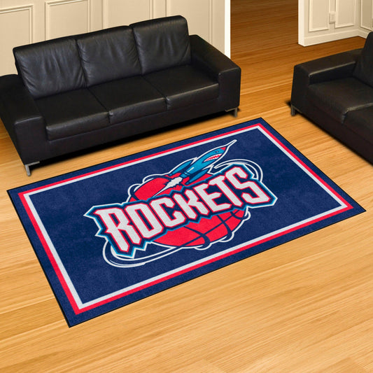 NBA Retro Houston Rockets 5ft. x 8 ft. Plush Area Rug - Houston Rockets