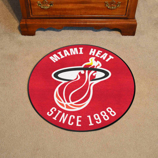 NBA Retro Miami Heat Roundel Rug - 27in. Diameter - Miami Heat