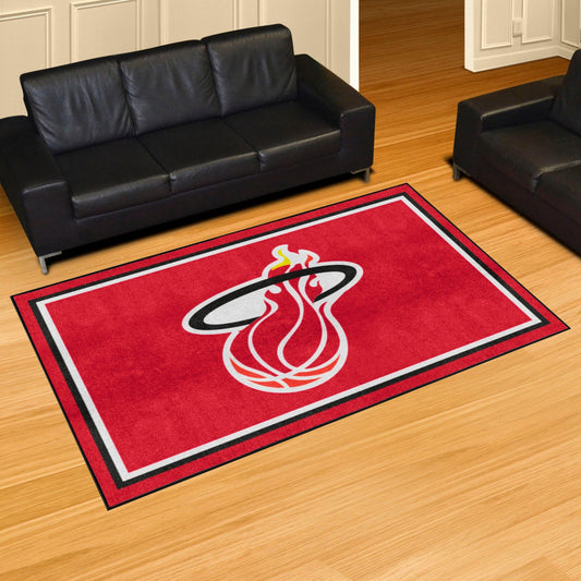NBA Retro Miami Heat 5ft. x 8 ft. Plush Area Rug - Miami Heat