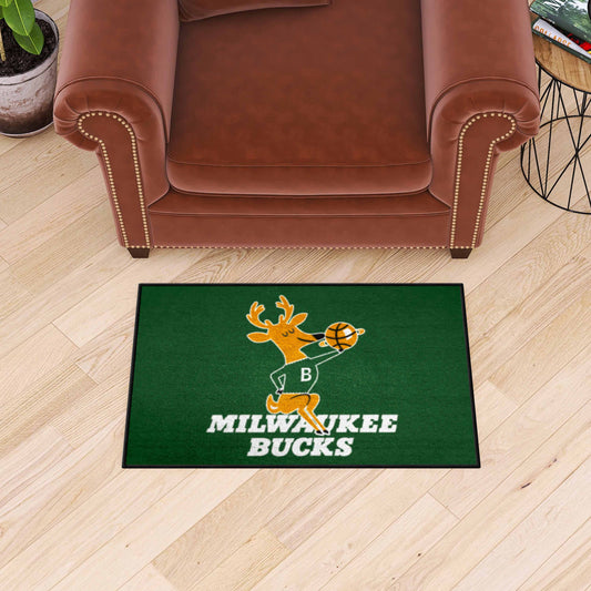 NBA Retro Milwaukee Bucks Starter Mat Accent Rug - 19in. x 30in. - Milwaukee Bucks