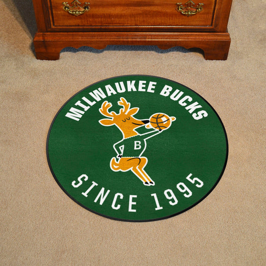 NBA Retro Milwaukee Bucks Roundel Rug - 27in. Diameter - Milwaukee Bucks